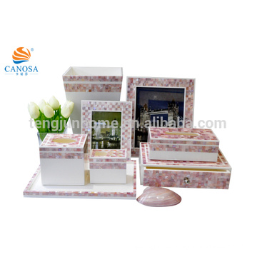 Madre de perla shell mosaico cuarto de baño conjunto concha rosa hotel de lujo set de aseo